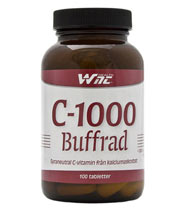 C-1000 Buffrad fr�n WNT. Inneh�ller 1000 mg buffrat C-vitamin per tablett, vilket g�r det extra skonsamt mot k�nsliga magar