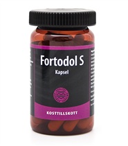 Fortodol S fr�n Hela Pharma. Fortodol S, medicinalv�xten gurkmeja och aminosyran fenylalanin som f�rhindrar nedbrytningen av kroppens endorfiner.