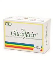 Glucof�rin nya fr�n Biokraft Pharma. Nya glucof�rin �r ett kosttillskott som inneh�ller gr�nl�ppad mussla, kondroitin, ingef�ra och MSM.