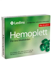 Hemoplett, Vitaminer och mineraler - Ledins