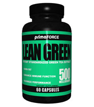 Lean Green fr�n Primaforce. Gr�nt te, som �r en v�ldigt effektiv antioxidant, �r grunden till denna produkt.