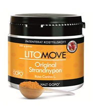 LitoMove fr�n GreenMedicine. Det unika med LitoMove att det �r baserat p� ett speciellt strandnypon med h�g halt GOPO.