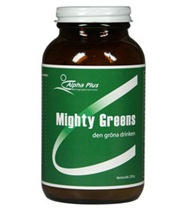 Mighty Greens fr�n Alpha Plus. G�r Mighty Greens till en god morgonvana och f� en riktig energikick!