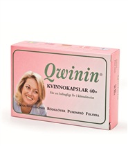 Qwinin fr�n Biokraft Pharma. Qwinin inneh�ller fyra noga utvalda komponenter f�r naturlig balans under klimakteriet.