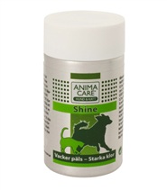 Shine Animal fr�n Animacare. En vacker p�ls byggs inifr�n. Det g�r starka klor ocks�. Precis som hos m�nniskor formas din hund och katts h�r och naglar inne i kroppen.