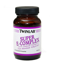 Super E-Complex fr�n Twinlab. Inneh&aring;ller en mix av alla naturligt f&ouml;rekommande tokoferoler