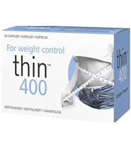 Thin 400 fr�n Hela Pharma. Thin400 inneh�ller Xanthigen som �r ett extrakt fr�n brunalger, samt extrakt fr�n granat�ppelk�rnor.