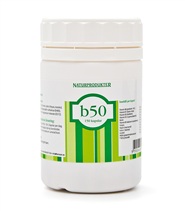 Vitamin B50 fr�n Ferrosan. B50 �r en mycket effektiv B-vitaminprodukt med elva olika vitaminer varav de flesta tillh�r gruppen B-vitamin.