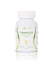 Vitamin D3 fr�n Svensk H�lsokost. Bildandet av D-vitamin stimuleras i stor utstr�ckning av solljuset. D�rf�r �r vitamin D3 �r ett h�lsosamt komplement till vardagen.