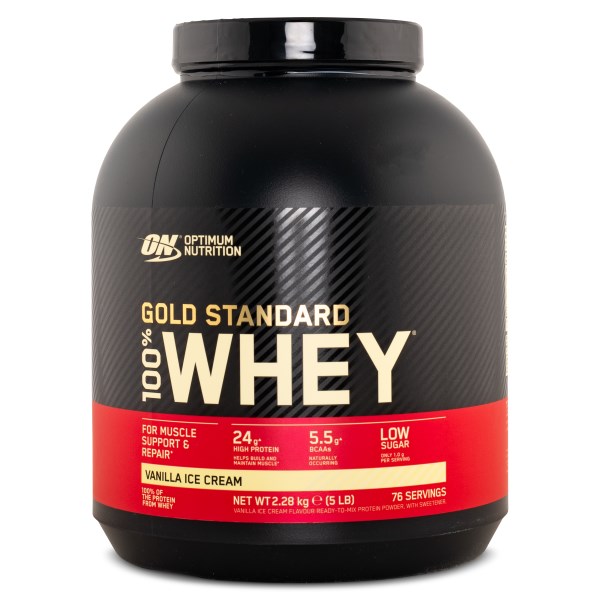 100% Whey Gold Standard, Vanilla Ice Cream, 2273 g