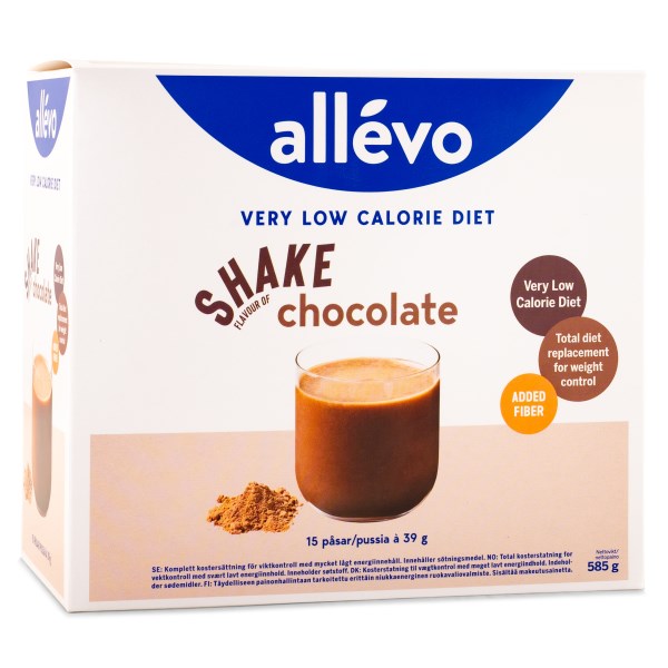 Allevo VLCD Shake, Chocolate, 15 portioner