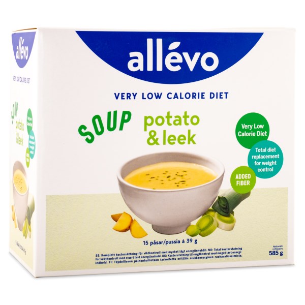 Allevo VLCD Soup, Potatis-purjolök, 15 portioner