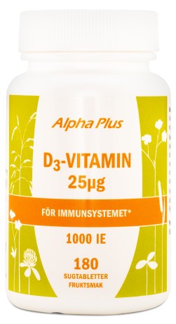 Miniatyrbild Alpha Plus D3-Vitamin 25 mcg, 180 tabl