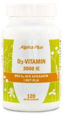 Miniatyrbild Alpha Plus D3-Vitamin 3000 IE +K2, 120 kaps