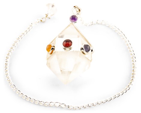 Miniatyrbild Kristall Chakra Pendel, 1 st, Rosenkvarts