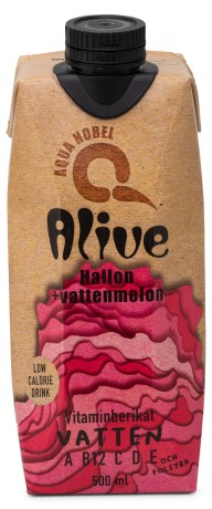Miniatyrbild Aqua Nobel Vitaminberikat K�llvatten Alive, Hallon & Vattenmelon, 500 ml