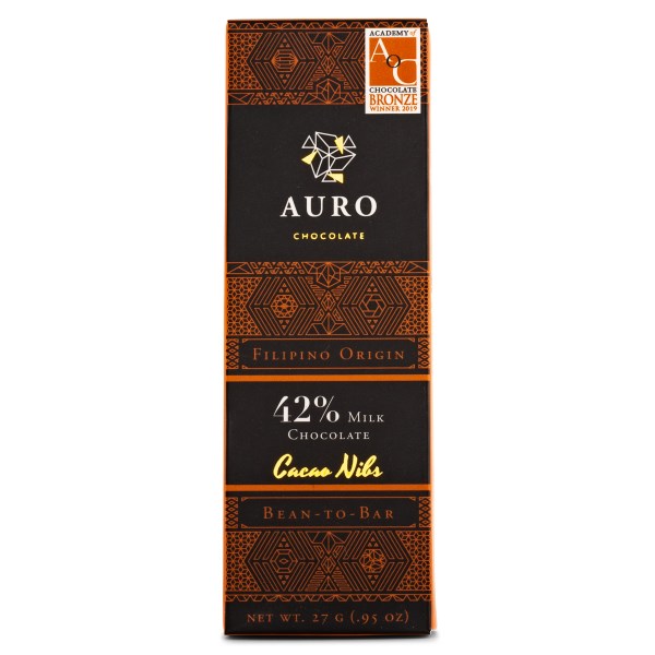 Auro Heritage 42 % Milk Chocolate with Cacaonibs 27 g