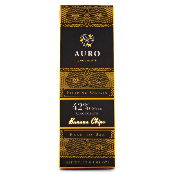 Auro Heritage 42% Milk Chocolate with Banana Chips 27 g