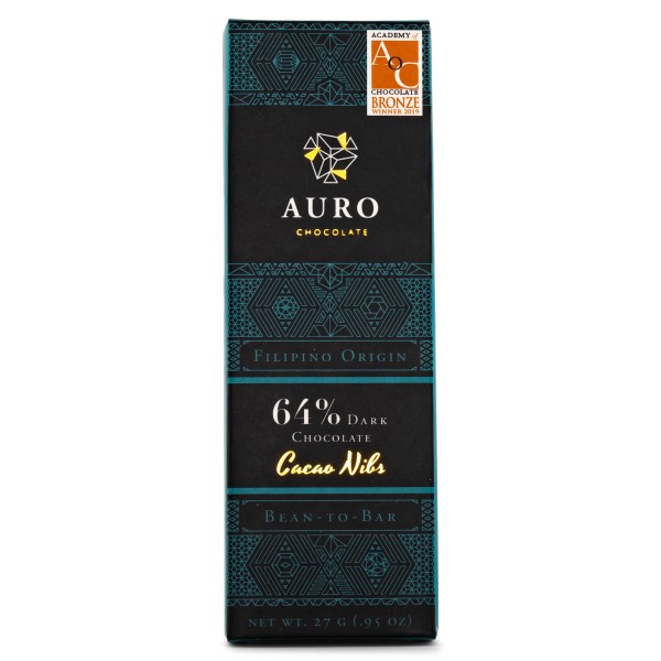 Auro Heritage 64% Dark Chocolate with Cacaonibs 27 g
