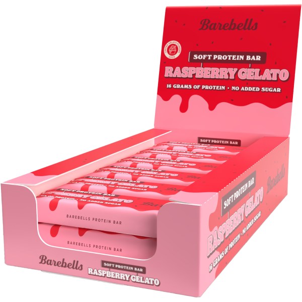 Barebells Soft Protein Bar, Raspberry Gelato, 12-pack