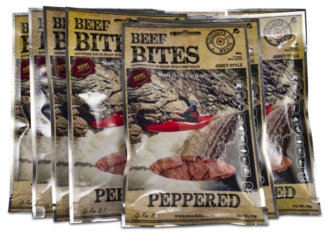 Miniatyrbild Beef Jerky Snacks Beef Bites, Peppered, 10 pack