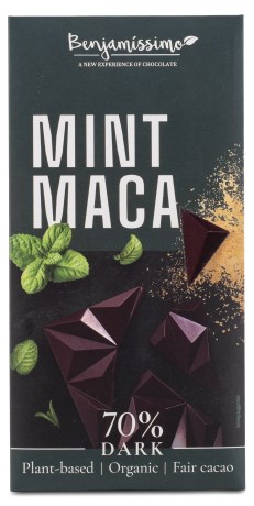 Miniatyrbild Benjamissimo Choklad Mrk 70 %, MInt & Maca, 60 g