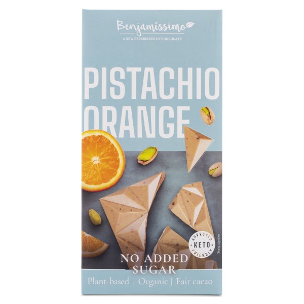 Benjamissimo Choklad Sockerfri, Pistage & Apelsin, 60 g