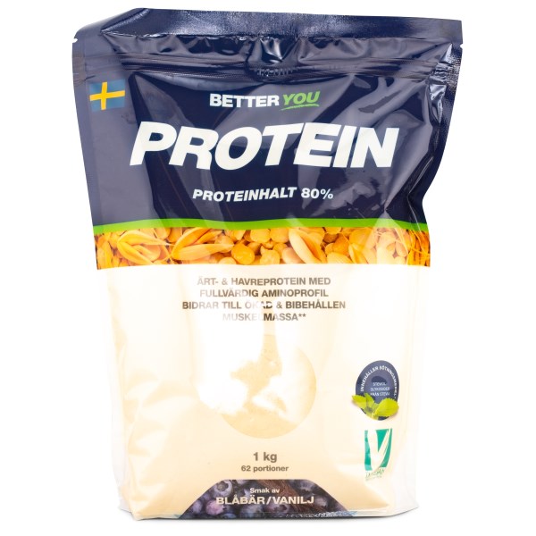 Better You Ärt & Havreprotein, Blåbär/vanilj, 1 kg Better You Ärt & Havreprotein, Blåbär/vanilj, 1 kg
