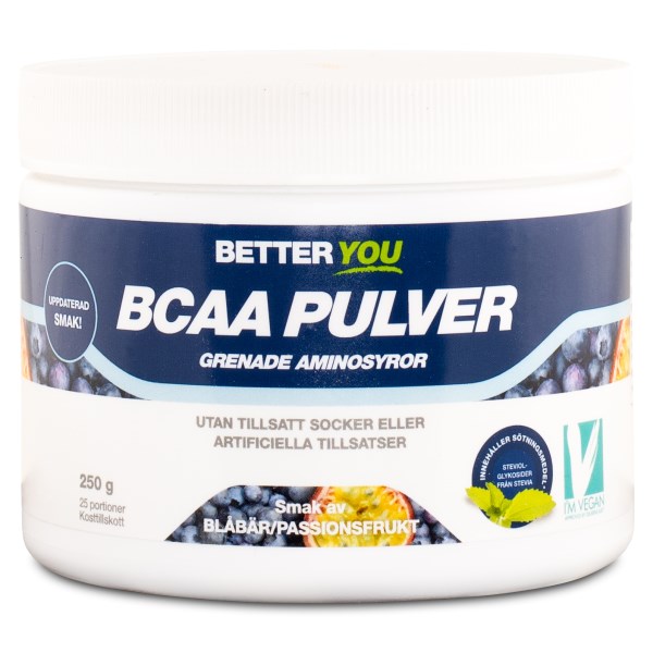 Better You BCAA Pulver, Passionsfrukt/Blåbär, 250 g