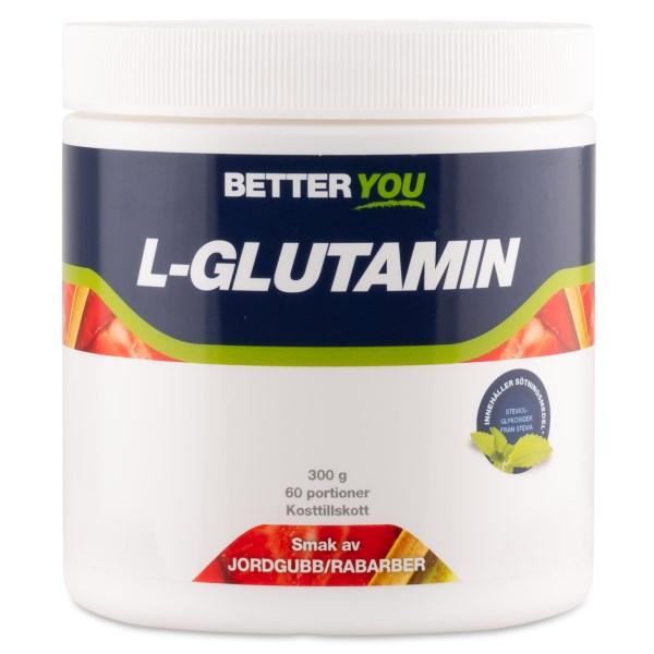 Better You L-Glutamin, Jordgubb/Rabarber, 300 g