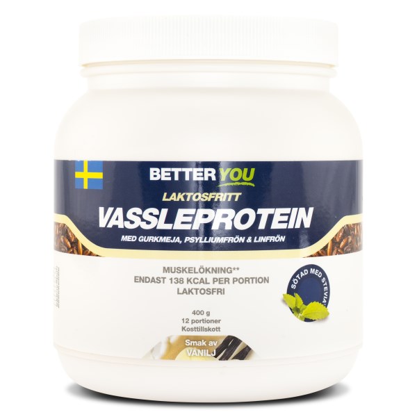 Better You Laktosfritt Vassleprotein Vanilj 400 g Better You Laktosfritt Vassleprotein Vanilj 400 g