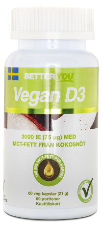 Miniatyrbild Better You Vegan D3 3000IE + MCT-fett, 60 kaps