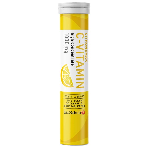 BioSalma C-vitamin 1000 mg, Citron, 20 brustabl