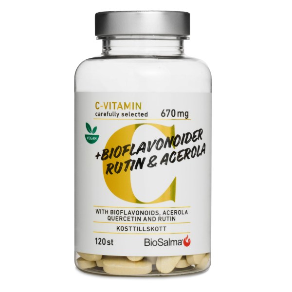 BioSalma C-vitamin 670mg + Bioflavonoider, 120 tabl