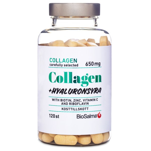 BioSalma Collagen 650 mg + Hyaluronsyra, 120 tabl