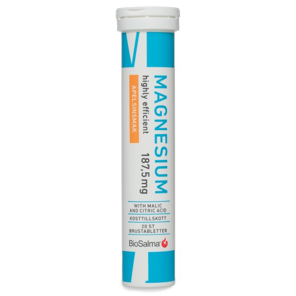 BioSalma Magnesium 187,5 mg, Apelsin, 20 brustabl