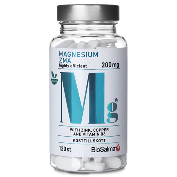 BioSalma Magnesium ZMA 200 mg, 120 tabl