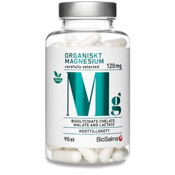 BioSalma Organiskt Magnesium 120 mg , 90 kaps