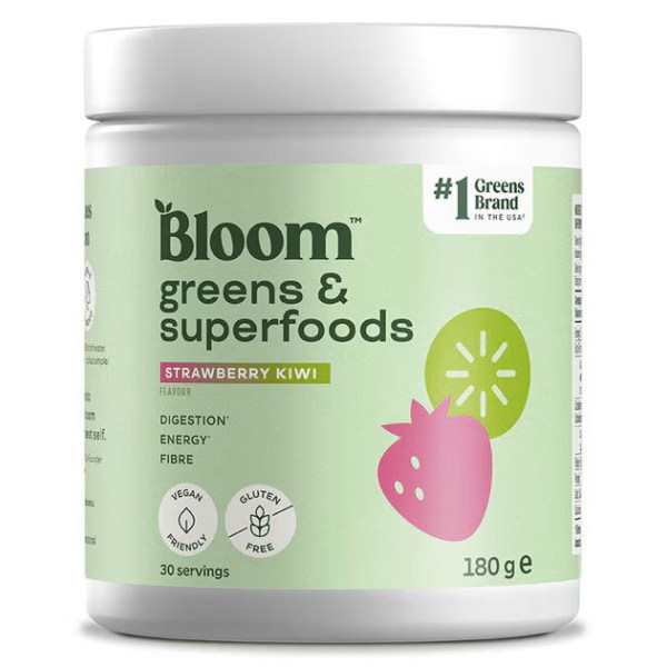 BLOOM Greens & Superfoods, Strawberry Kiwi, 180 g