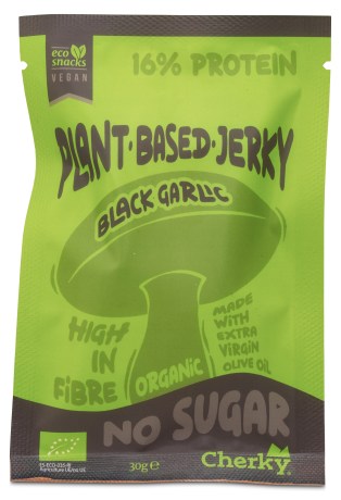 Miniatyrbild Cherky Foods Plantbased Jerky Eco, Black Garlic & Coffee, 30 g