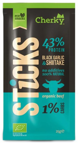 Miniatyrbild Cherky Foods Sticks Eco, Black Garlic & Shiitake, 25 g