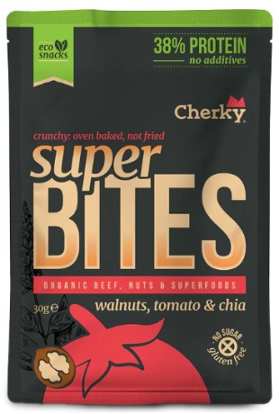 Miniatyrbild Cherky Foods Super Bites Eco, Beef,Walnut,Tomato & Chia, 30 g