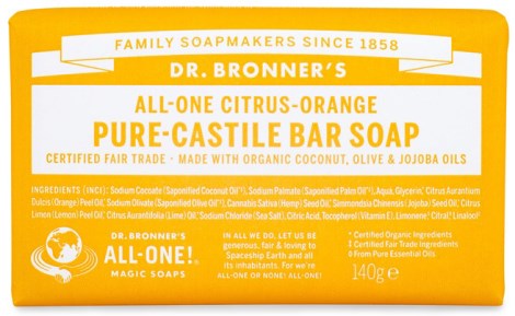 Miniatyrbild Dr Bronner Pure Castile Bar Soap Citrus, 140 g