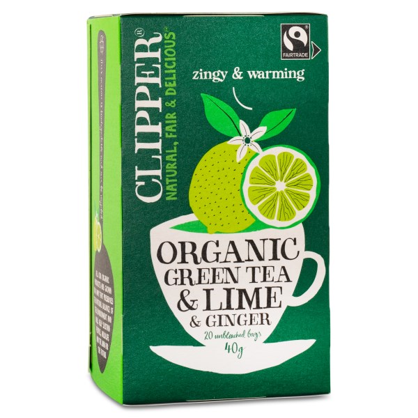 Clipper Green Tea Lime & Ginger EKO, 20 påsar