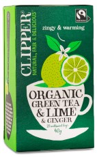 Miniatyrbild Clipper Green Tea Lime & Ginger EKO, 20 psar