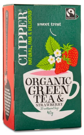 Miniatyrbild Clipper Green Tea Strawberry EKO, 20 psar