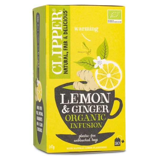 Clipper Tea Lemon & Ginger Infusion EKO, 20 påsar