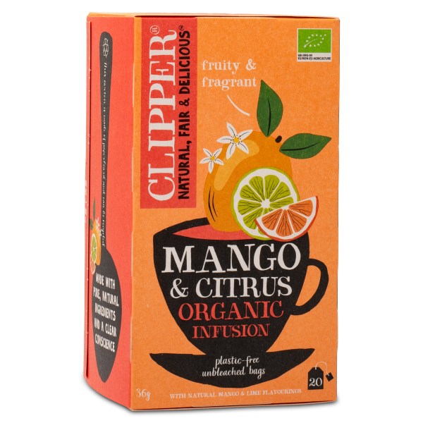 Clipper Tea Mango & Citrus Infusion, 20 påsar