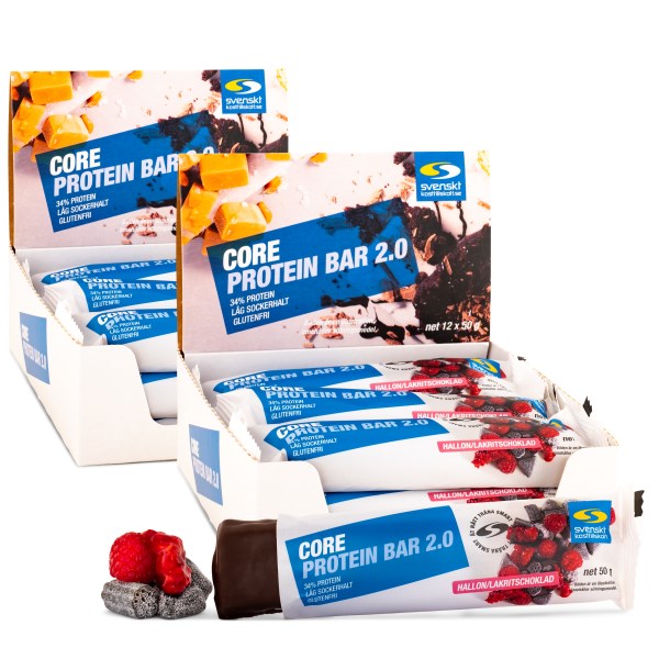 Core Protein Bar 2.0 Hallon/Lakrits 24-pack
