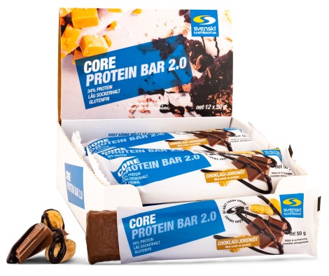 Miniatyrbild Core Protein Bar 2.0, Choklad/Jordn�t, 12-pack